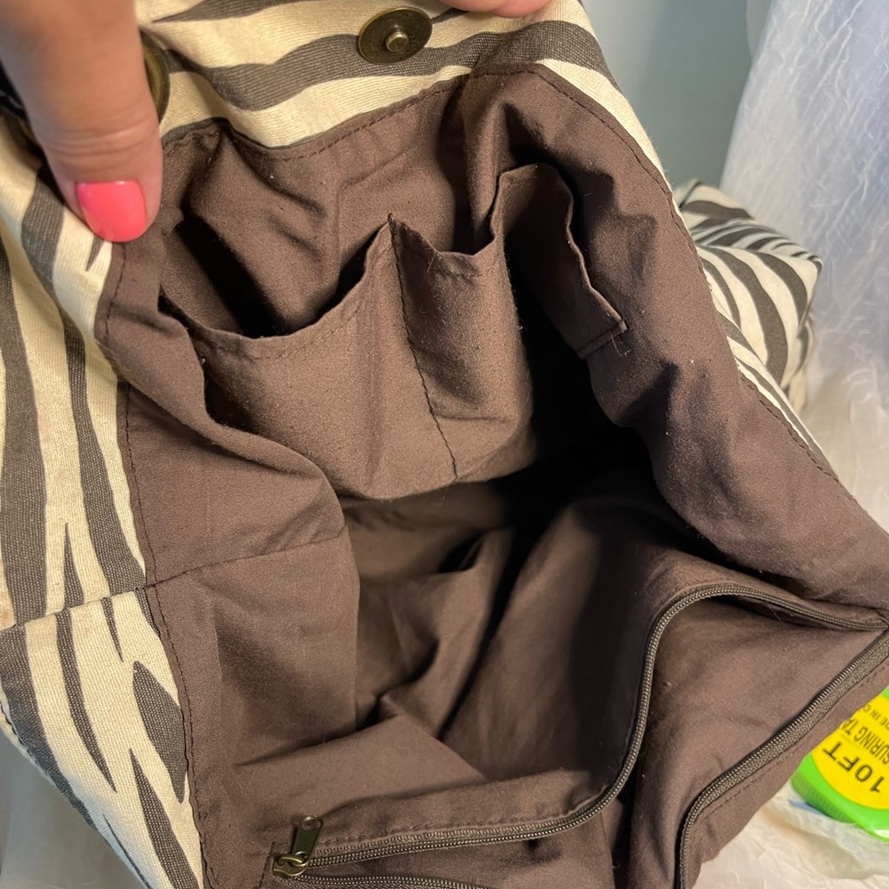 Brown And Tan Zebra Print Canvas Tote - image 3